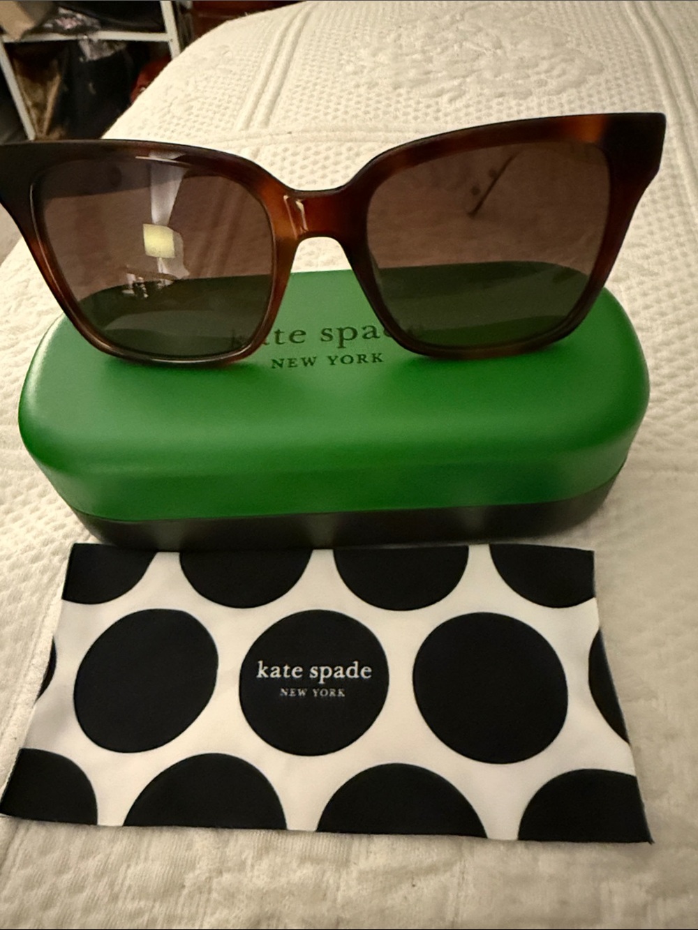 kate spade Brown Tortoise Cat-Eye Sunglasses with Gradient Lenses